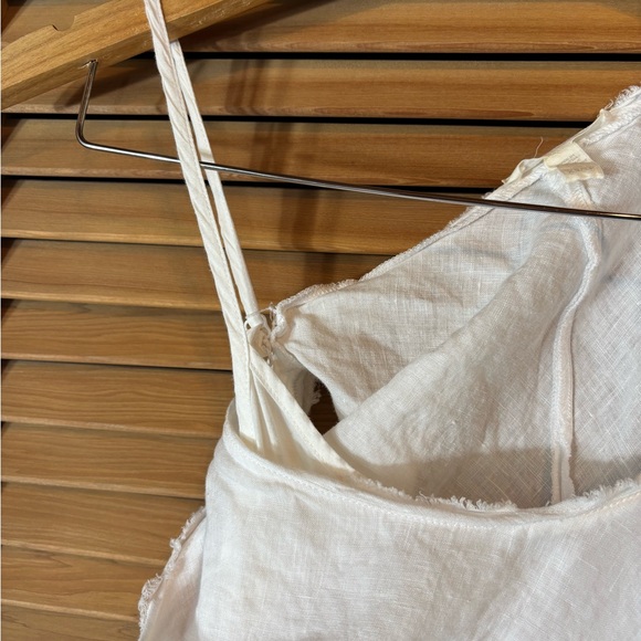 100% Organic Linen White Sleeveless Dress - Picture 5 of 7
